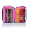 ASTUCCIO PEN PAD 3 zip FACCE GIRL seven SJ GANG triplo scomparto WOW pencil case ATTREZZATO materiale SCUOLA SEVEN - 5