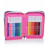 ASTUCCIO PEN PAD 3 zip FACCE GIRL seven SJ GANG triplo scomparto WOW pencil case ATTREZZATO materiale SCUOLA SEVEN - 6