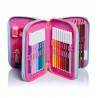 ASTUCCIO PEN PAD 3 zip FACCE GIRL seven SJ GANG triplo scomparto WOW pencil case ATTREZZATO materiale SCUOLA SEVEN - 2