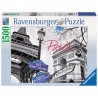 PUZZLE 1500 PEZZI ravensburger PARIS MON AMOUR originale SOFTCLICK 84x60cm PARIGI 16296 Ravensburger - 1