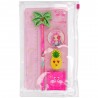 SET SCRITTURA stationery TOP MODEL matita temperino gomme righello block notes ASTUCCIO TRASPARENTE