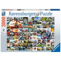 PUZZLE ravensburger 3000 PEZZI softclick 99 MOMENTI DI VOLKSWAGEN BULLI dimensioni 121 x 80 cm