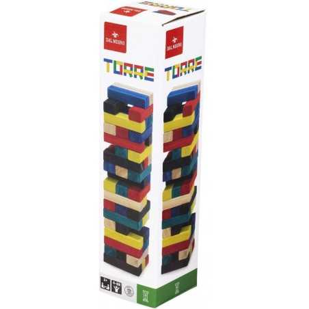 TORRE COLORATA CON MARTELLO in legno DAL NEGRO djenga GRANDE CLASSICO età 6+ DAL NEGRO - 1