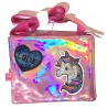 FLAT SHOULDER BAG borsetta TRACOLLA glitter SJ GANG seven ROSA con zip BORSA SEVEN - 1