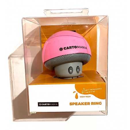 SPEAKER RING cassa bluetooth ROSA con cavo di ricarica WIRELESS cartomania SEVEN con ventosa 3 WATT SEVEN - 1