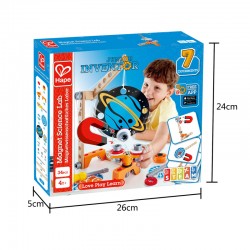 LABORATORIO SCIENTIFICO MAGNETICO junior inventor 34 PEZZI gioco HAPE in legno e plastica E3033 costruzioni STEAM età 4+ Hape - 