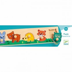 PUZZLE IN LEGNO incastri FOREST'N'CO animali DJECO in legno DJ01119 età 12 mesi + Djeco - 1