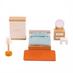 CAMERA MATRIMONIALE in legno accessorio per casa delle bambole HAPE