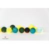 LUCI HAPPY LIGHTS KINGFISHER fila 20 palline colorate in corda con lampadine LED e spina