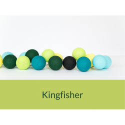 LUCI HAPPY LIGHTS KINGFISHER fila 20 palline colorate in corda con lampadine LED e spina
