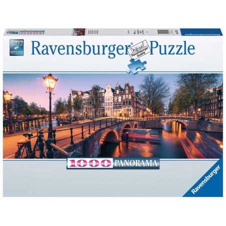 PUZZLE ravensburger UNA SERA AD AMSTERDAM panorama 1000 PEZZI 98 x 37,5 cm Ravensburger - 1