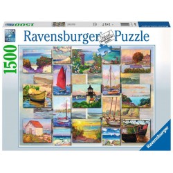 PUZZLE ravensburger COLLAGE COSTIERO premium 1500 PEZZI 80 x 60 cm