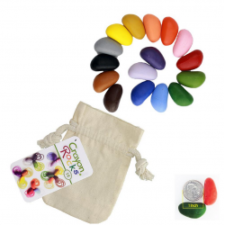 CRAYON ROCKS pastelli a cera SET DI 16 COLORI con sacchetto in cotone CERA DI SOIA età 3+ CRAYON ROCKS - 1