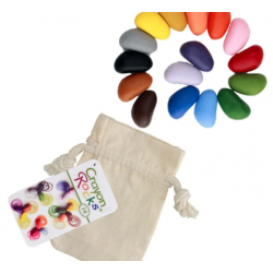 CRAYON ROCKS pastelli a cera SET DI 8 COLORI con sacchetto in cotone CERA DI SOIA età 3+ CRAYON ROCKS - 1