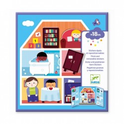 CREA CON ADESIVI SPESSI kit artistico CASA stickers riposizionabili DJECO gioco DJ09072 età 18 mesi + Djeco - 1