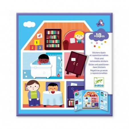 CREA CON ADESIVI SPESSI kit artistico CASA stickers riposizionabili DJECO gioco DJ09072 età 18 mesi + Djeco - 1