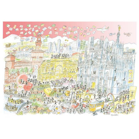 PUZZLE fabio vettori MILANO COLORE made in italy 1080 PEZZI eco friendly 48,5 X 68,5 CM le formiche FABIO VETTORI - 1