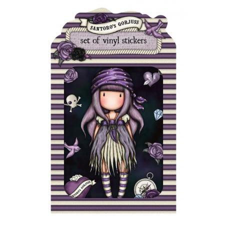3 ADESIVI IN VINILE vinyl sticker pack SEA NIXIE gorjuss VIOLA santoro 1062GJ02 Gorjuss - 1