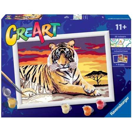 TIGRE kit artistico CREART ravensburger 16 COLORI con cornice MAJESTIC TIGER età 11+ Ravensburger - 1