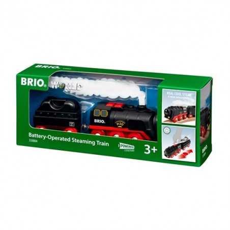 TRENO A BATTERIA locomotiva VAPORE FREDDO trenino BRIO 33884 steaming train WORLD età 3+ BRIO - 1