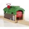 RIMESSA PASSANTE treni legno BRIO trenino 33574 TRAIN GARAGE