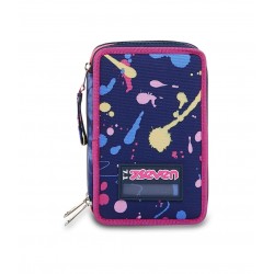 ASTUCCIO 3 ZIP triplo scomparto LOVE YOUR SOUL tre piani SEVEN accessoriato SCUOLA SEVEN - 1
