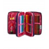 ASTUCCIO 3 ZIP triplo scomparto LOVE YOUR SOUL tre piani SEVEN accessoriato SCUOLA SEVEN - 4