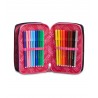 ASTUCCIO 3 ZIP triplo scomparto LOVE YOUR SOUL tre piani SEVEN accessoriato SCUOLA SEVEN - 6