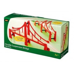 PONTE A DUE CAMPATE treni in legno BRIO trenino 33683 DOUBLE SUSPENSION BRIDGE