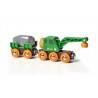 VAGONE CON GRU treni in legno BRIO trenino 33698 CLEVER CRANE WAGON
