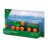 VAGONE CON GRU treni in legno BRIO trenino 33698 CLEVER CRANE WAGON