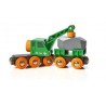 VAGONE CON GRU treni in legno BRIO trenino 33698 CLEVER CRANE WAGON