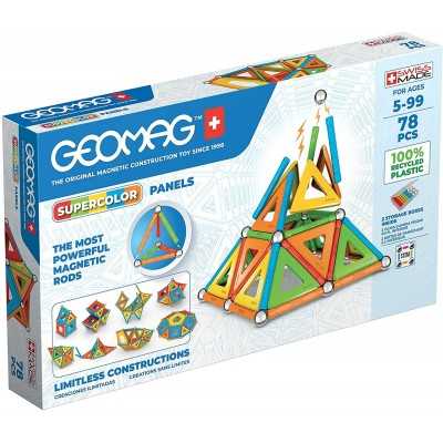 GEOMAG SUPERCOLOR PANELS 78 PEZZI costruzioni magnetiche da 5 a 99 anni Geomag - 1