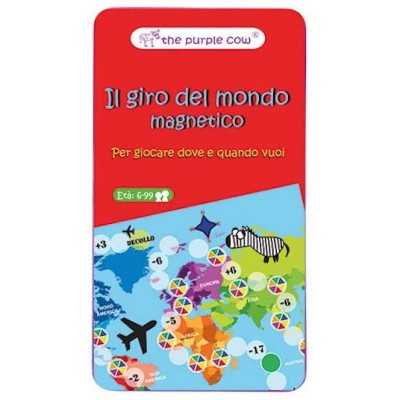 IL GIRO DEL MONDO gioco da viaggio PORTATILE in italiano MAGNETICO in latta THE PURPLE COW età 6+ The Purple Cow - 1