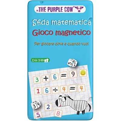 SFIDA MATEMATICA gioco da viaggio PORTATILE in italiano MAGNETICO in latta THE PURPLE COW età 5+ The Purple Cow - 1