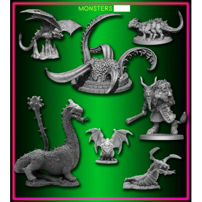 EXTRA MONSTERS expansion REAPER BONES V 5 set di 7 miniature in plastica KICKSTARTER in inglese Reaper Miniatures - 1