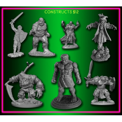 CONSTRUCTS extra REAPER BONES V 5 set di 7 miniature in plastica KICKSTARTER in inglese Reaper Miniatures - 1