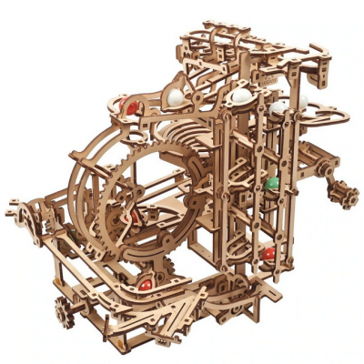 PISTA BIGLIE modellino in legno PARANCO A GRADINI marble run 2 UGEARS kit da 355 pezzi STEPPED HOIST età 14+ Ugears - 1