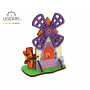 MULINO A VENTO mill UGEARS KIDS modellino in legno BUILD AND PAINT kit da 23 pezzi DA COLORARE età 5+ Ugears - 2
