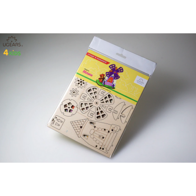 MULINO A VENTO mill UGEARS KIDS modellino in legno BUILD AND PAINT kit da 23 pezzi DA COLORARE età 5+ Ugears - 1