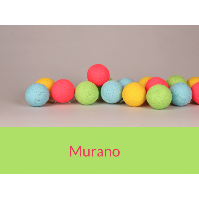 LUCI HAPPY LIGHTS MURANO fila 35 palline colorate in corda con lampadine LED e spina Happy Lights - 1