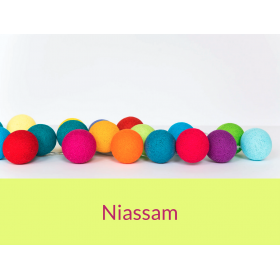 LUCI HAPPY LIGHTS NIASSAM fila 35 palline colorate in corda con lampadine LED e spina Happy Lights - 1