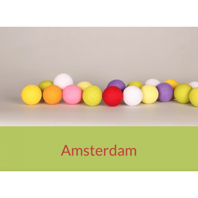 LUCI HAPPY LIGHTS AMSTERDAM fila 35 palline colorate in corda con lampadine LED e spina Happy Lights - 1
