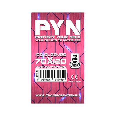 100 BUSTINE PROTETTIVE cranio creations CARD SLEEVES clear polypropylene PYN per carte di 70 x 120 mm ROSA Cranio Creations - 1