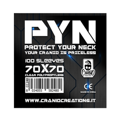 100 BUSTINE PROTETTIVE cranio creations CARD SLEEVES clear polypropylene PYN per carte di 70 x 70 mm NERO Cranio Creations - 1