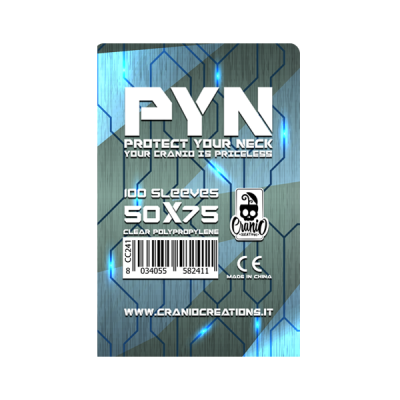 100 BUSTINE PROTETTIVE cranio creations CARD SLEEVES clear polypropylene PYN per carte di 50 x 75 mm GRIGIO Cranio Creations - 1