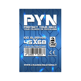 100 BUSTINE PROTETTIVE cranio creations CARD SLEEVES clear polypropylene PYN per carte di 45 x 68 mm AZZURRO Cranio Creations - 