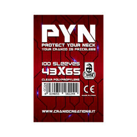 100 BUSTINE PROTETTIVE cranio creations CARD SLEEVES clear polypropylene PYN per carte di 43 x 65 mm ROSSO
