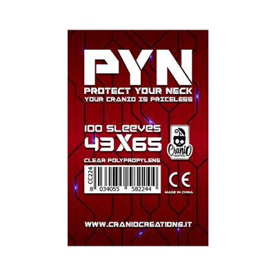 100 BUSTINE PROTETTIVE cranio creations CARD SLEEVES clear polypropylene PYN per carte di 43 x 65 mm ROSSO Cranio Creations - 1