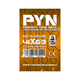 100 BUSTINE PROTETTIVE cranio creations CARD SLEEVES clear polypropylene PYN per carte di 41 x 63 mm ARANCIONE